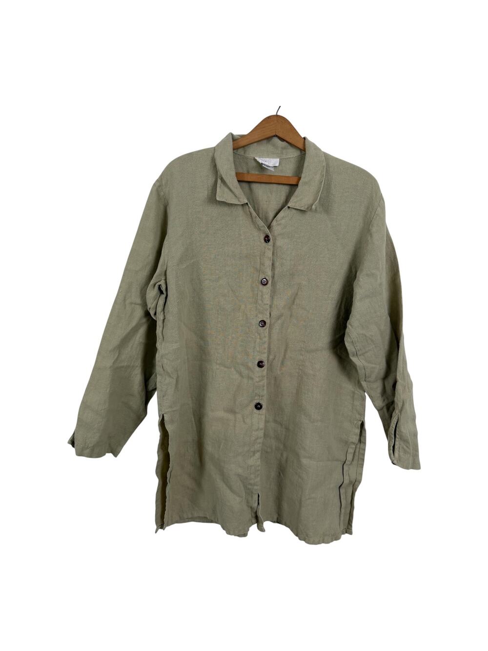 Vintage Soft Surroundings Women 100% Linen Tunic Top Size Large Beach Travel